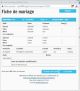 Fiche de mariage de la base de données BMS2000