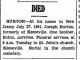 Publication de la date du décès