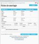 Fiche de mariage de la base de données BMS2000