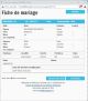 Fiche de mariage de la base de données BMS2000