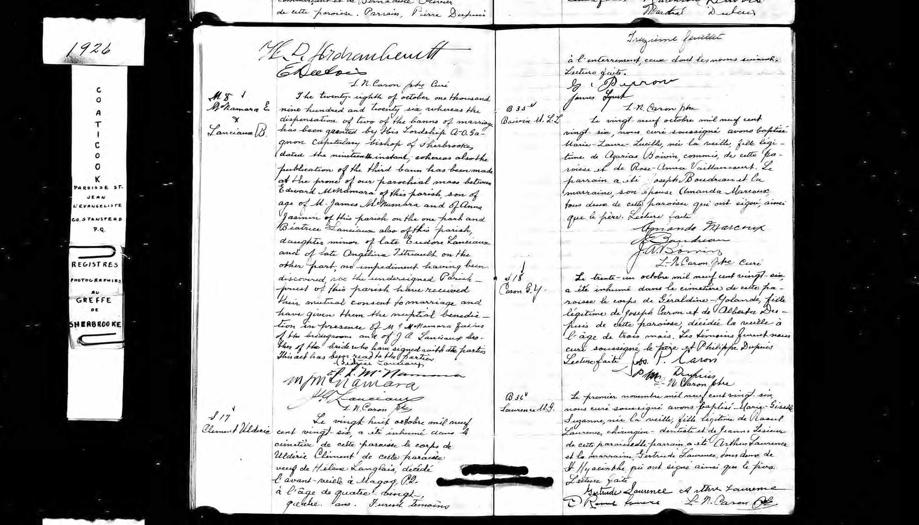 Acte de sépulture