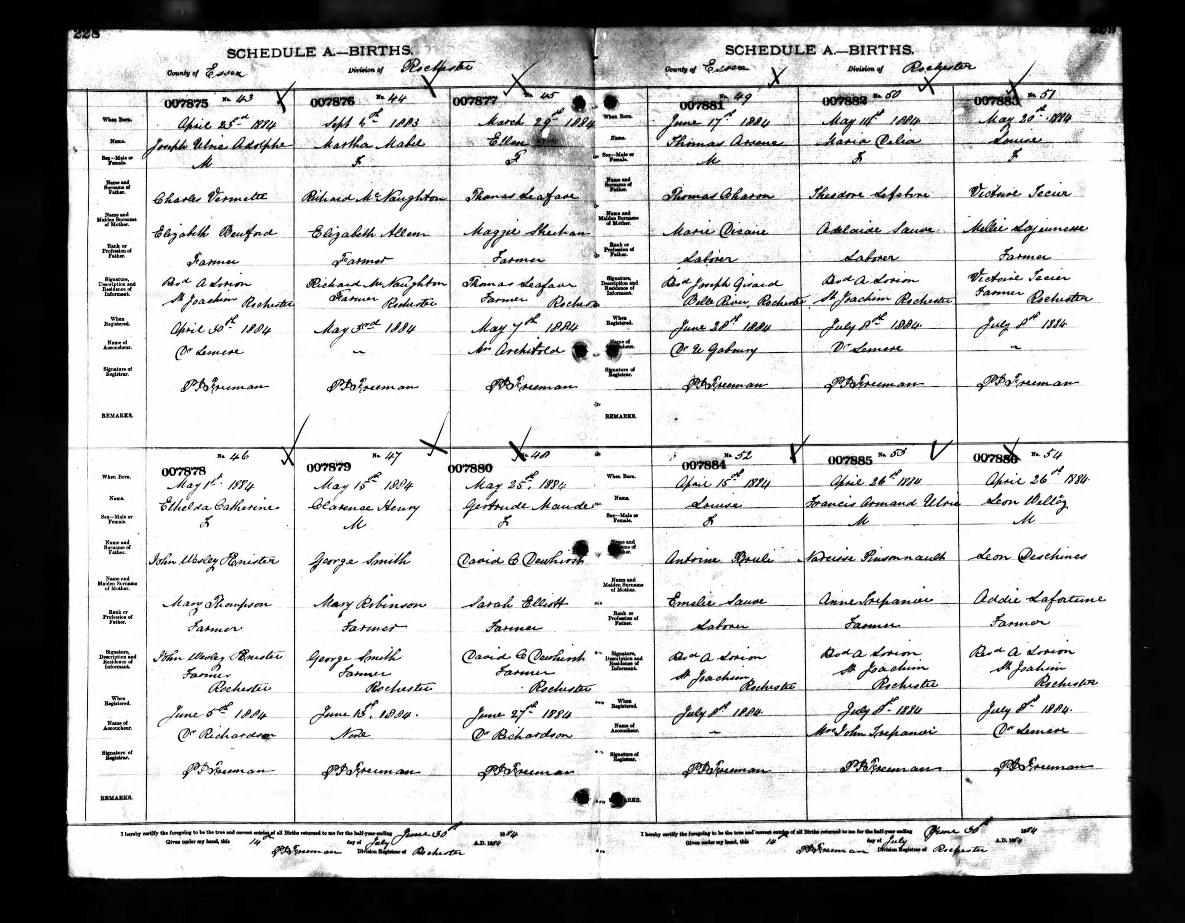 Enregistrement de la naissance