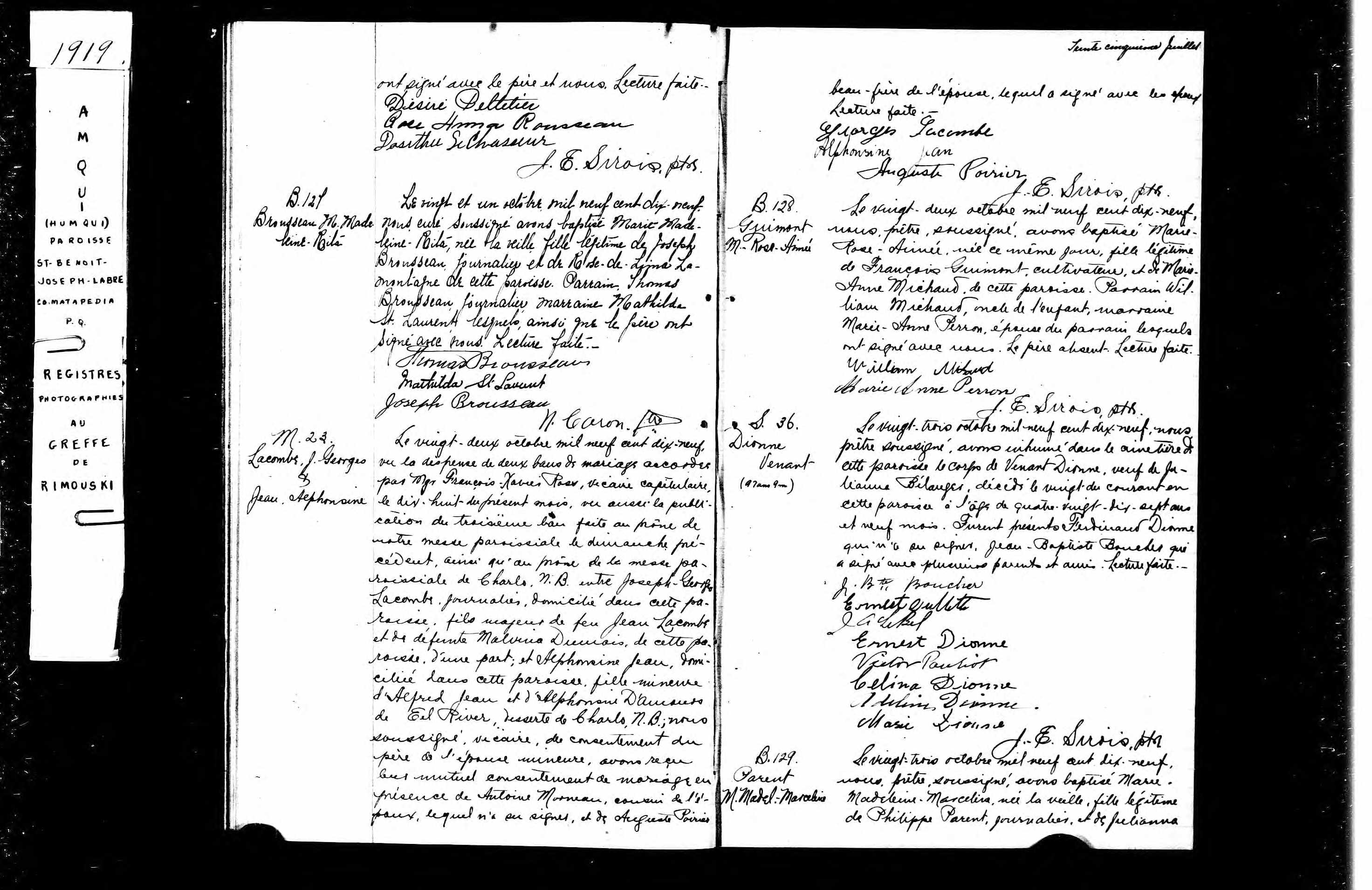 Acte de sépulture