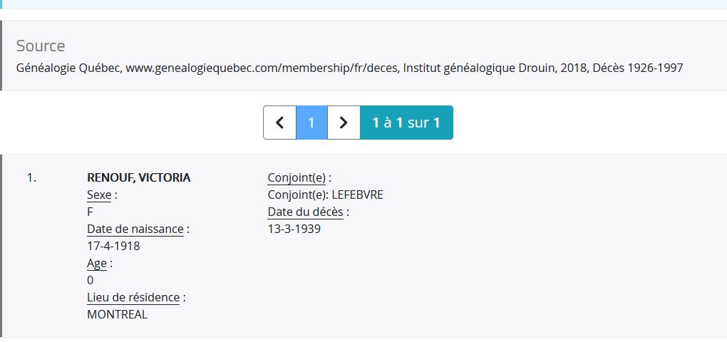 Mention du décès