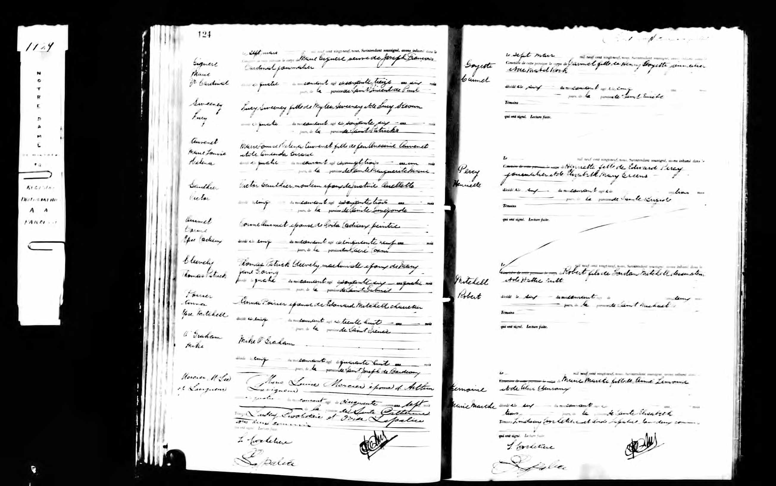 Acte de sépulture Acte de sépulture