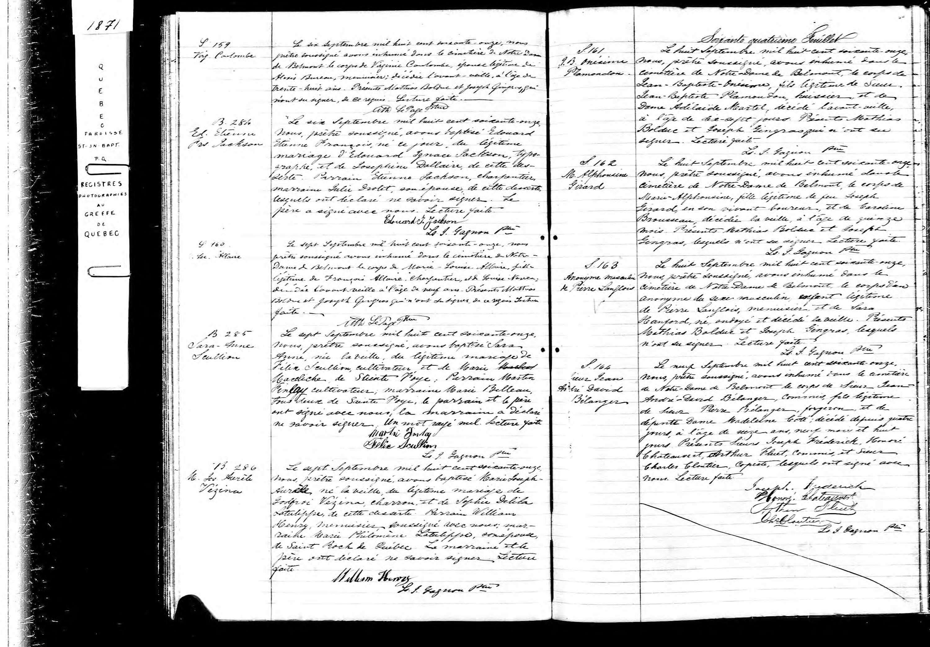 Acte de sépulture