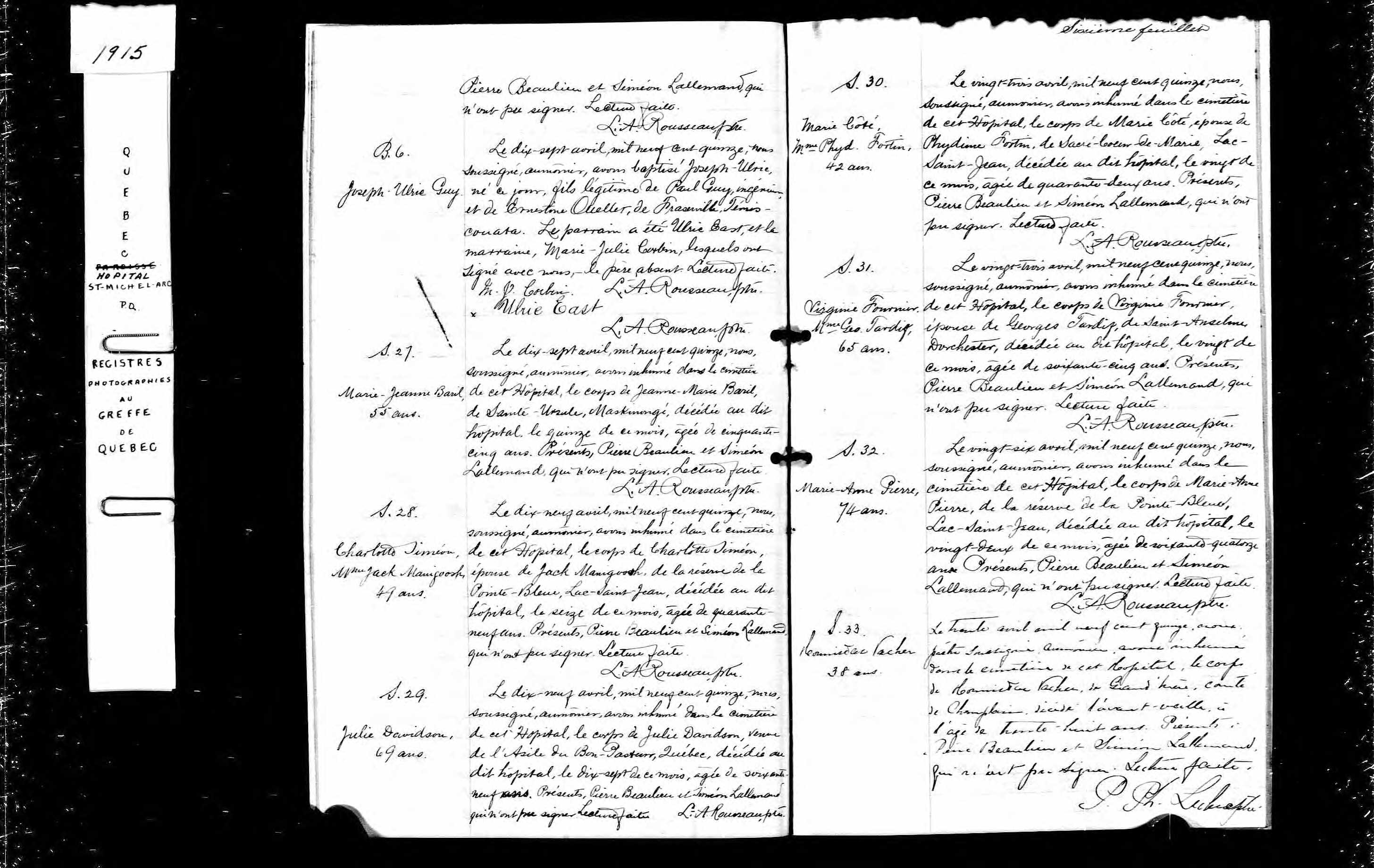 Acte de sépulture