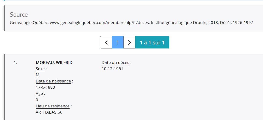 Mention du décès