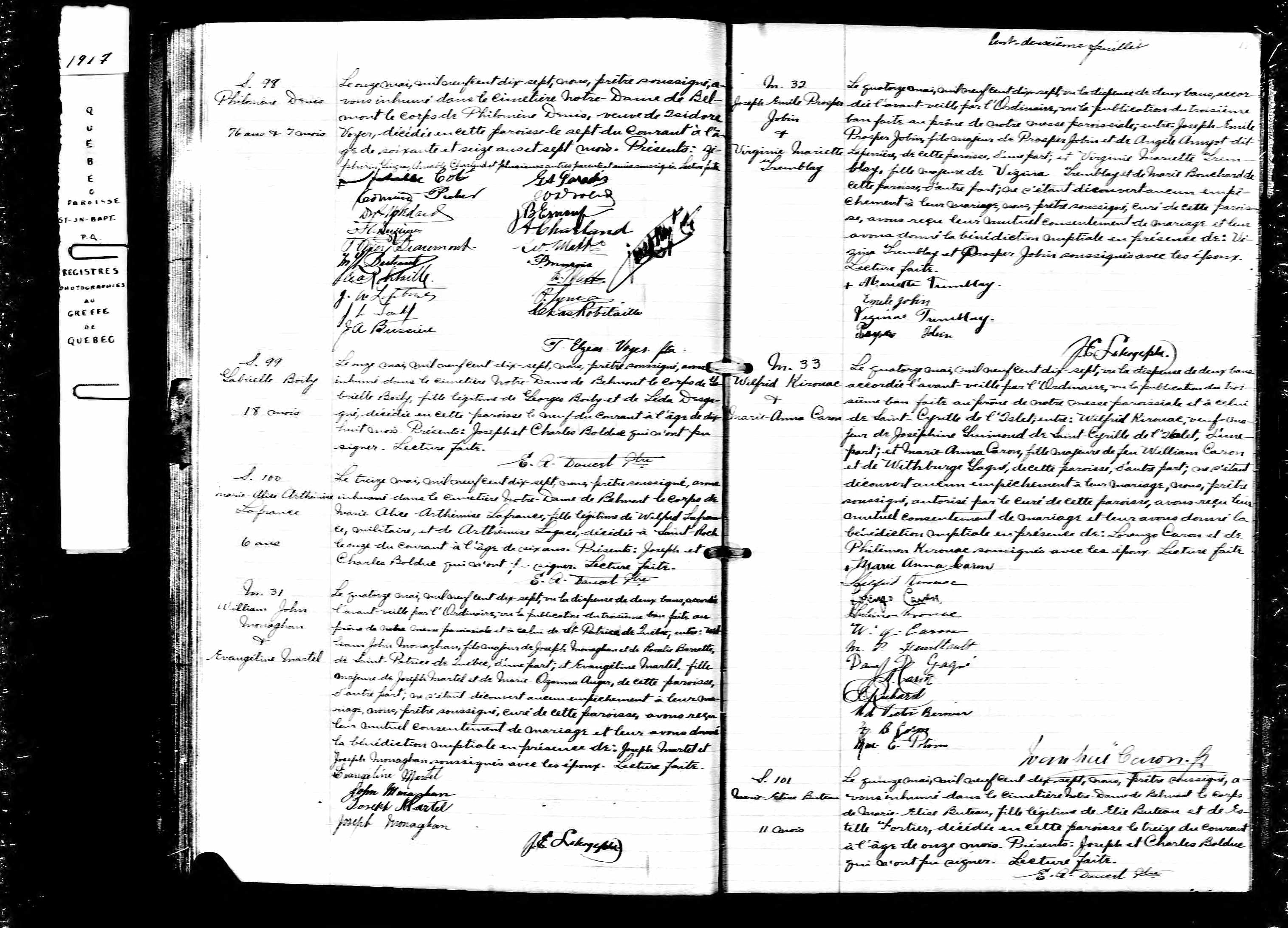 Acte de mariage en secondes noces
