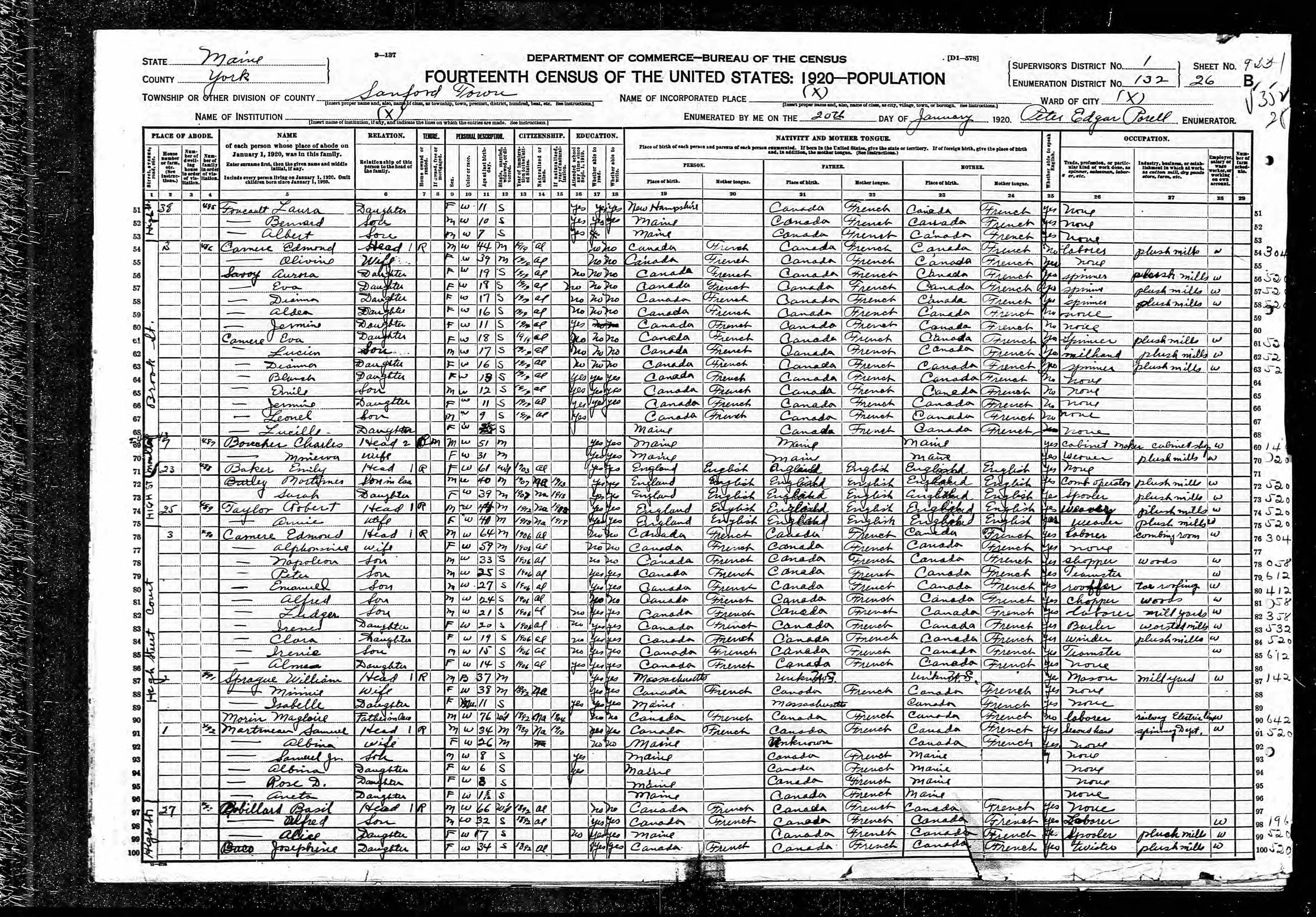Recensement fédéral américain 1920