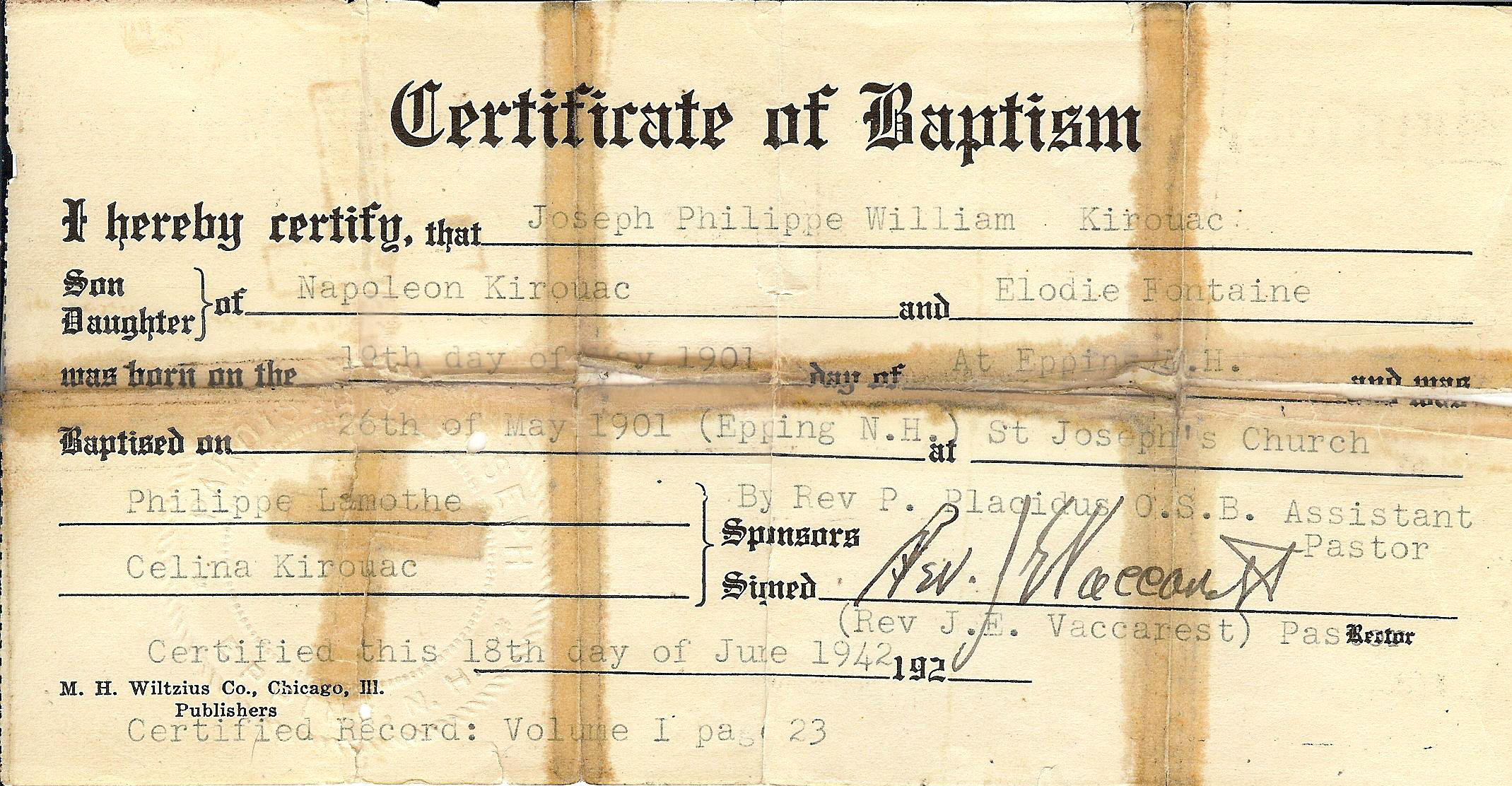 Certificat de naissance