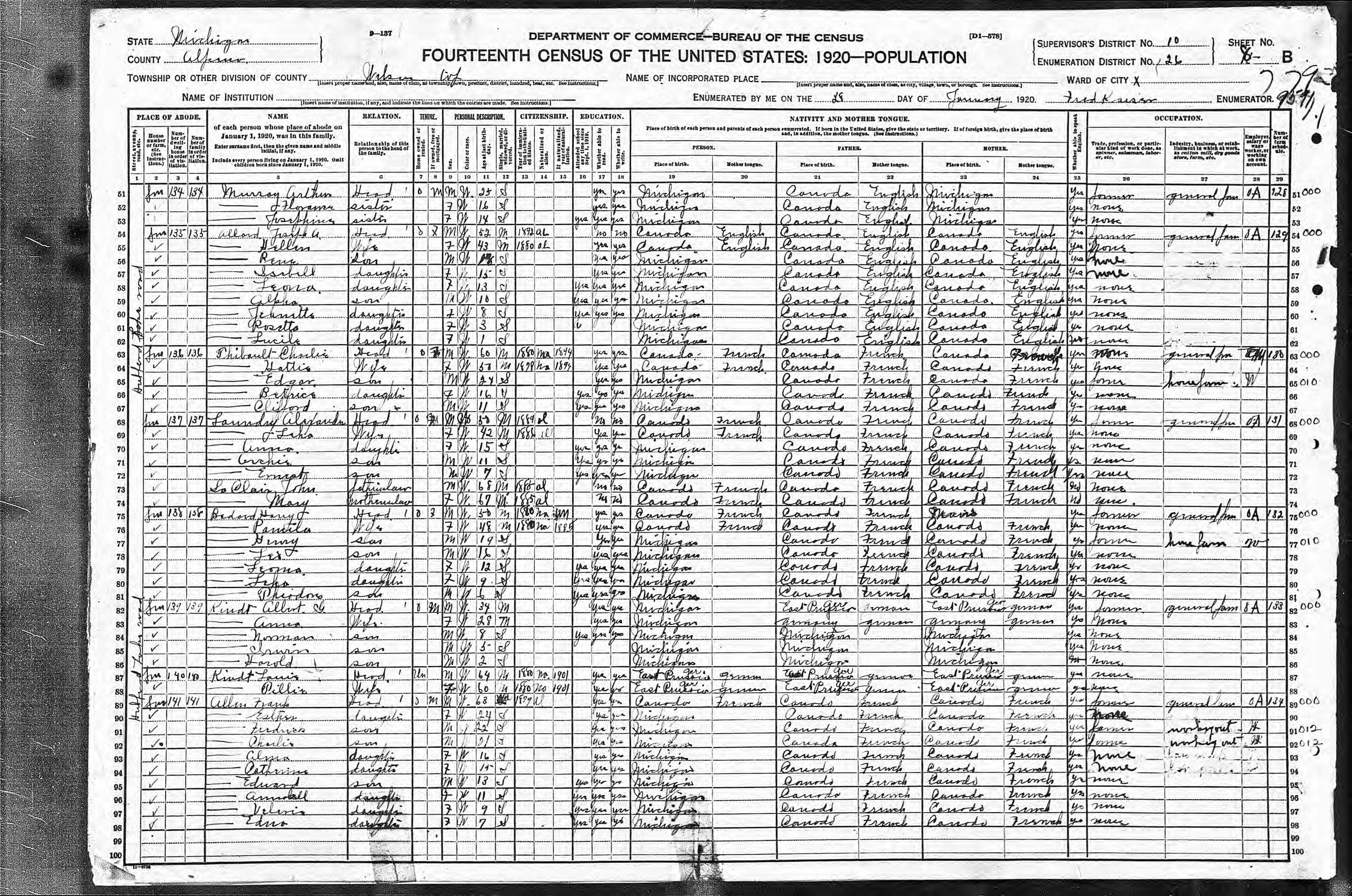 Recensement fédéral américain 1920