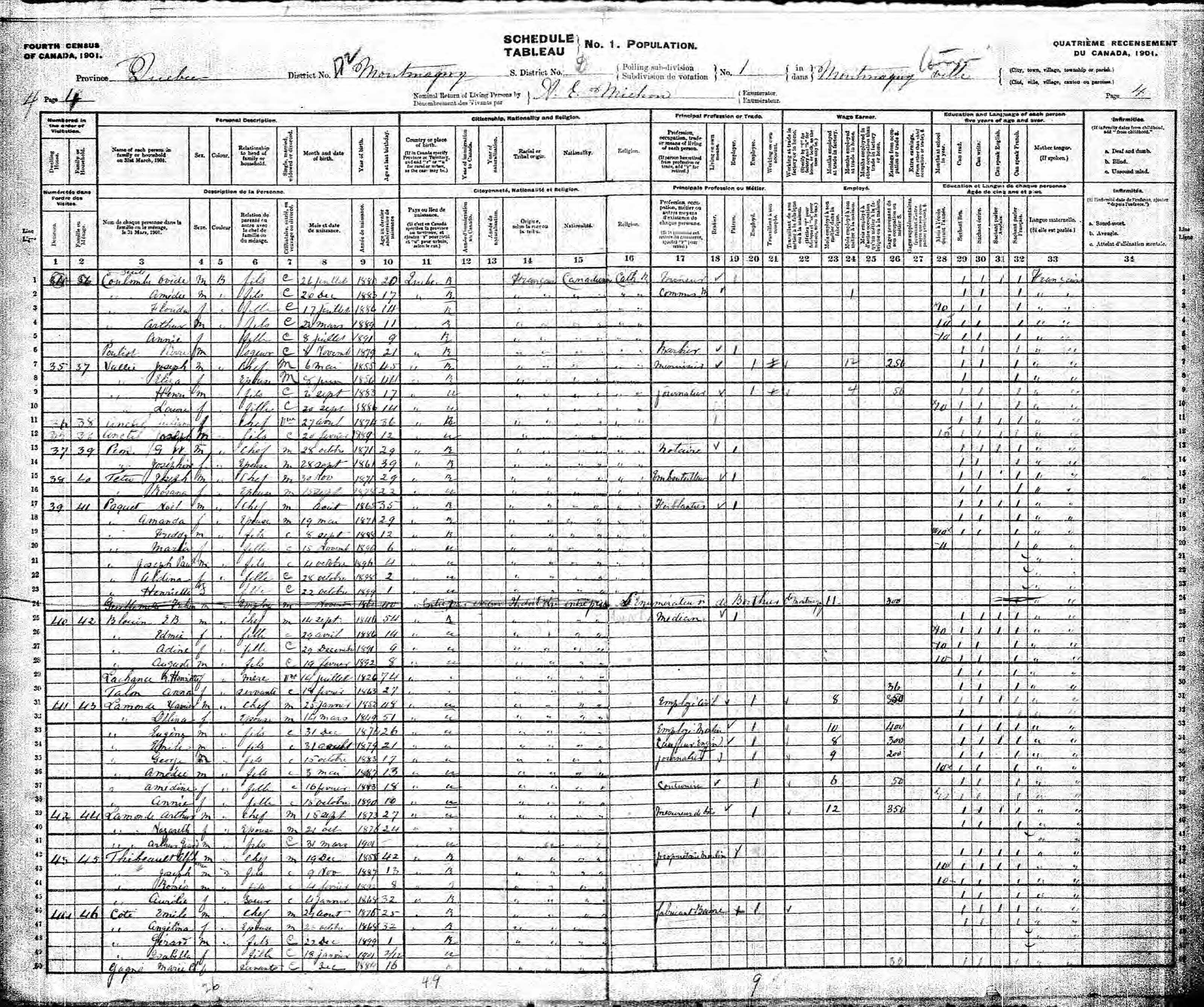 Recensement canadien 1901