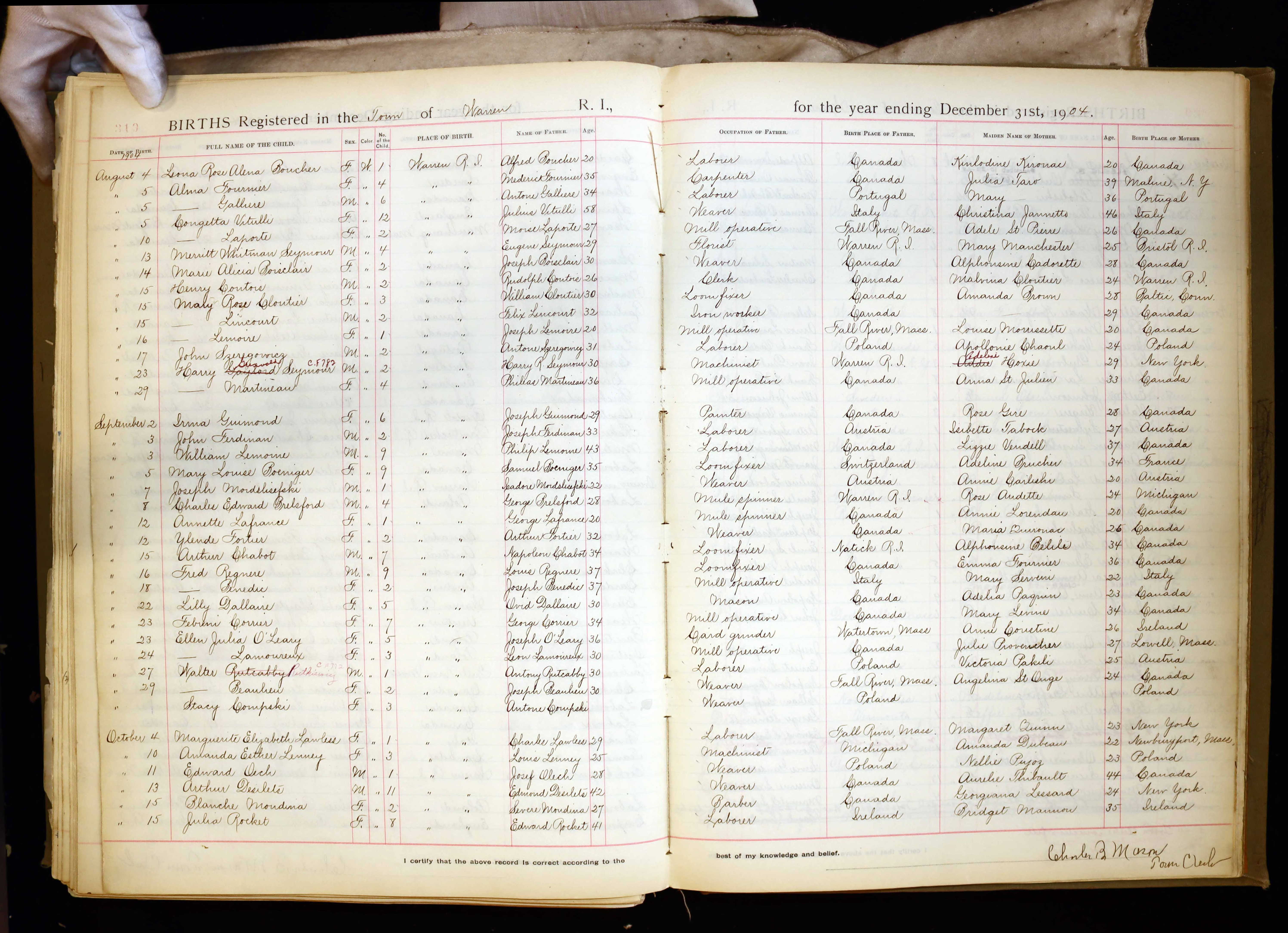 Enregistrement de la naissance