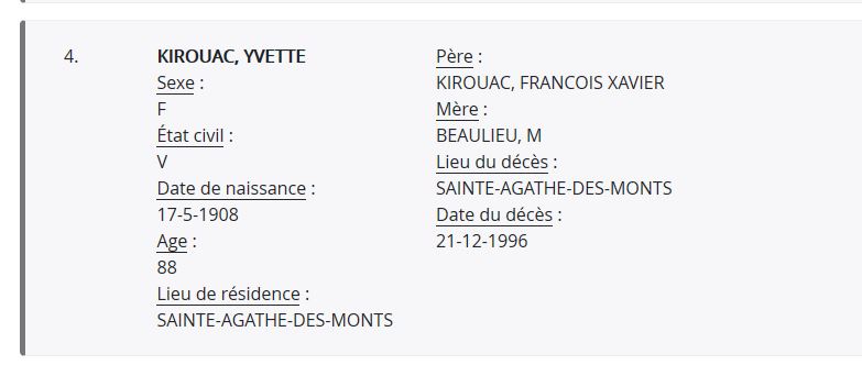 Mention du décès Mention du décès