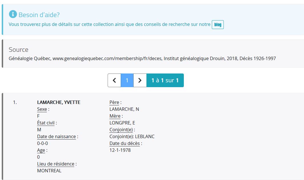 Mention du décès