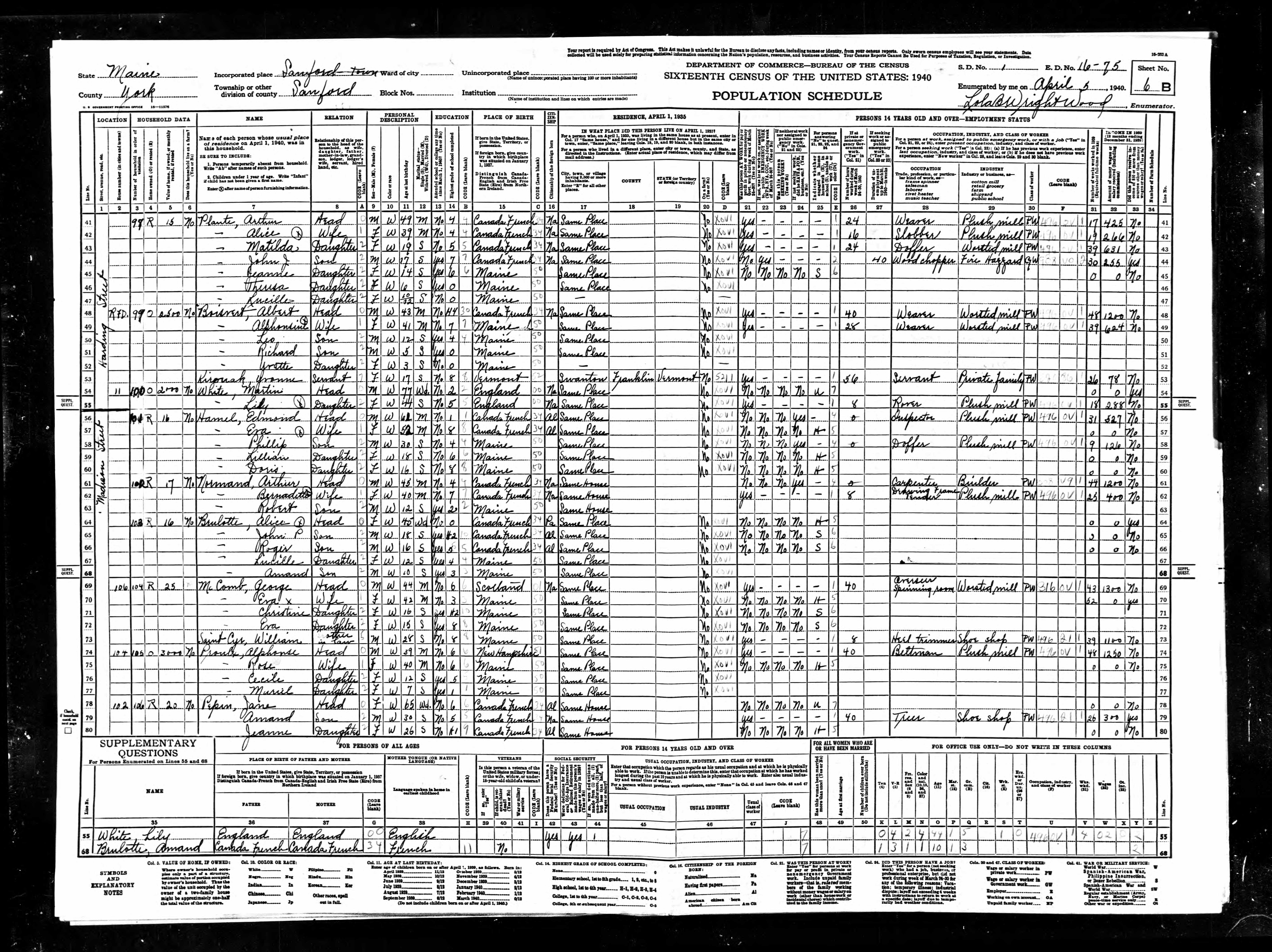 Recensement fédéral américain 1940