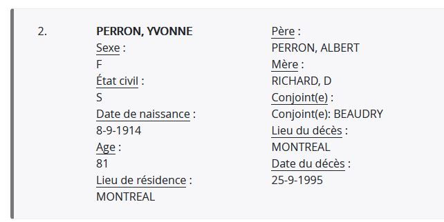 Mention du décès