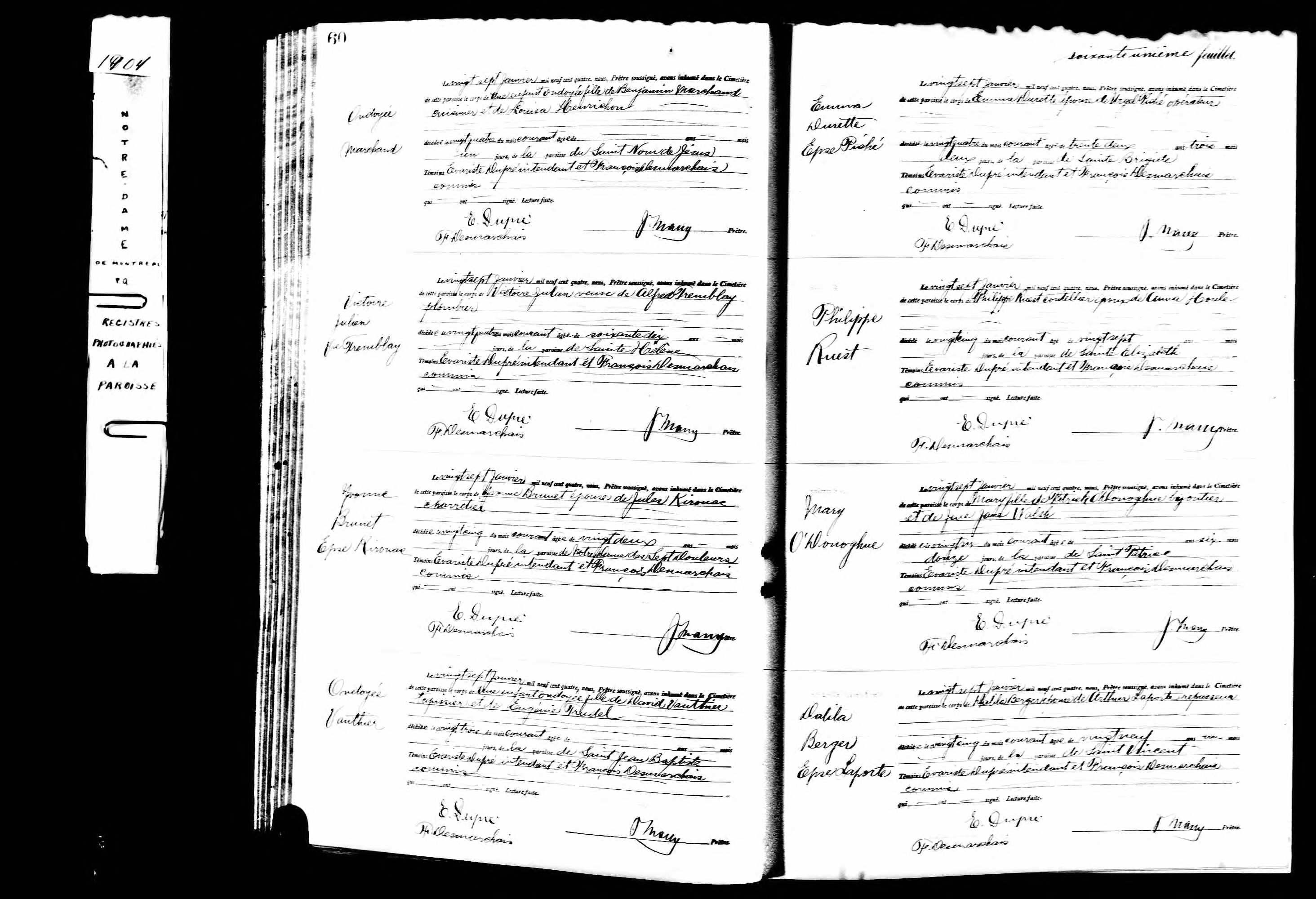 Acte de sépulture