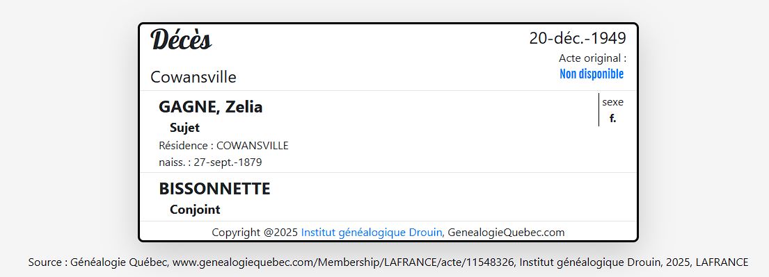 Mention du décès