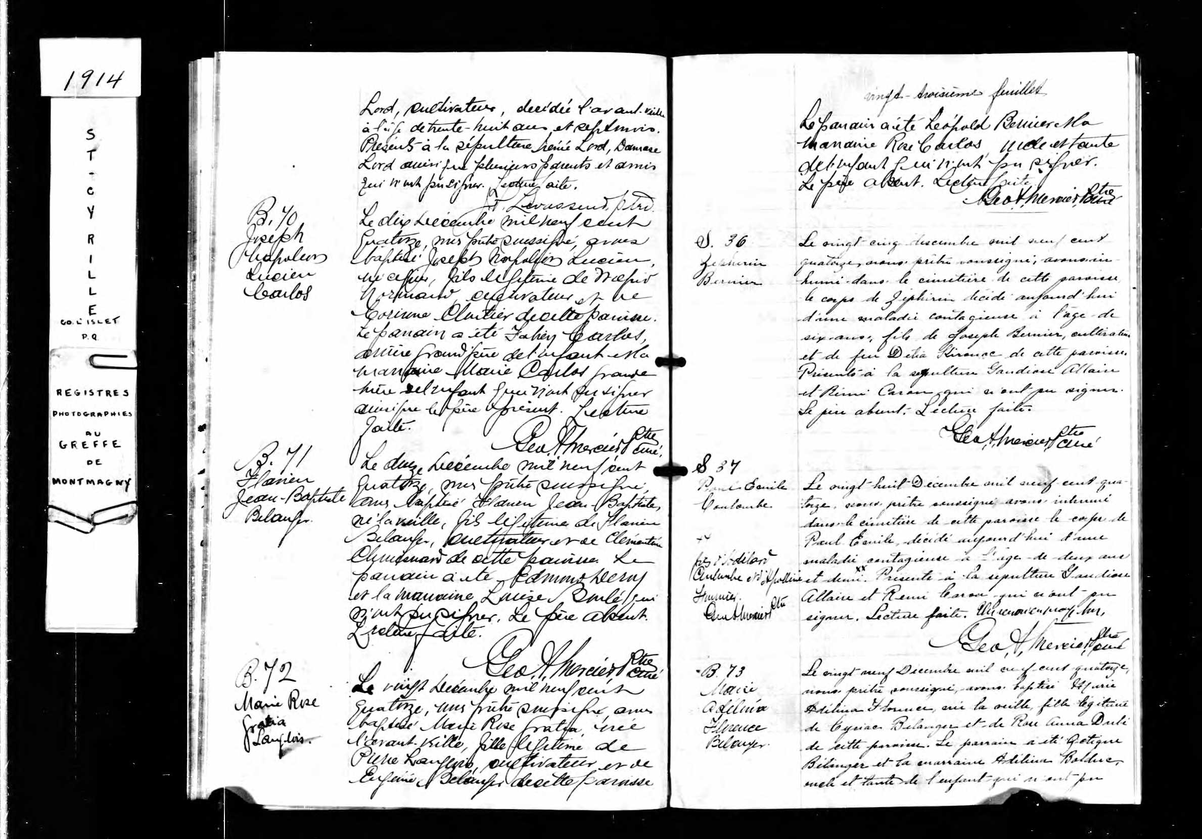 Acte de sépulture Acte de sépulture