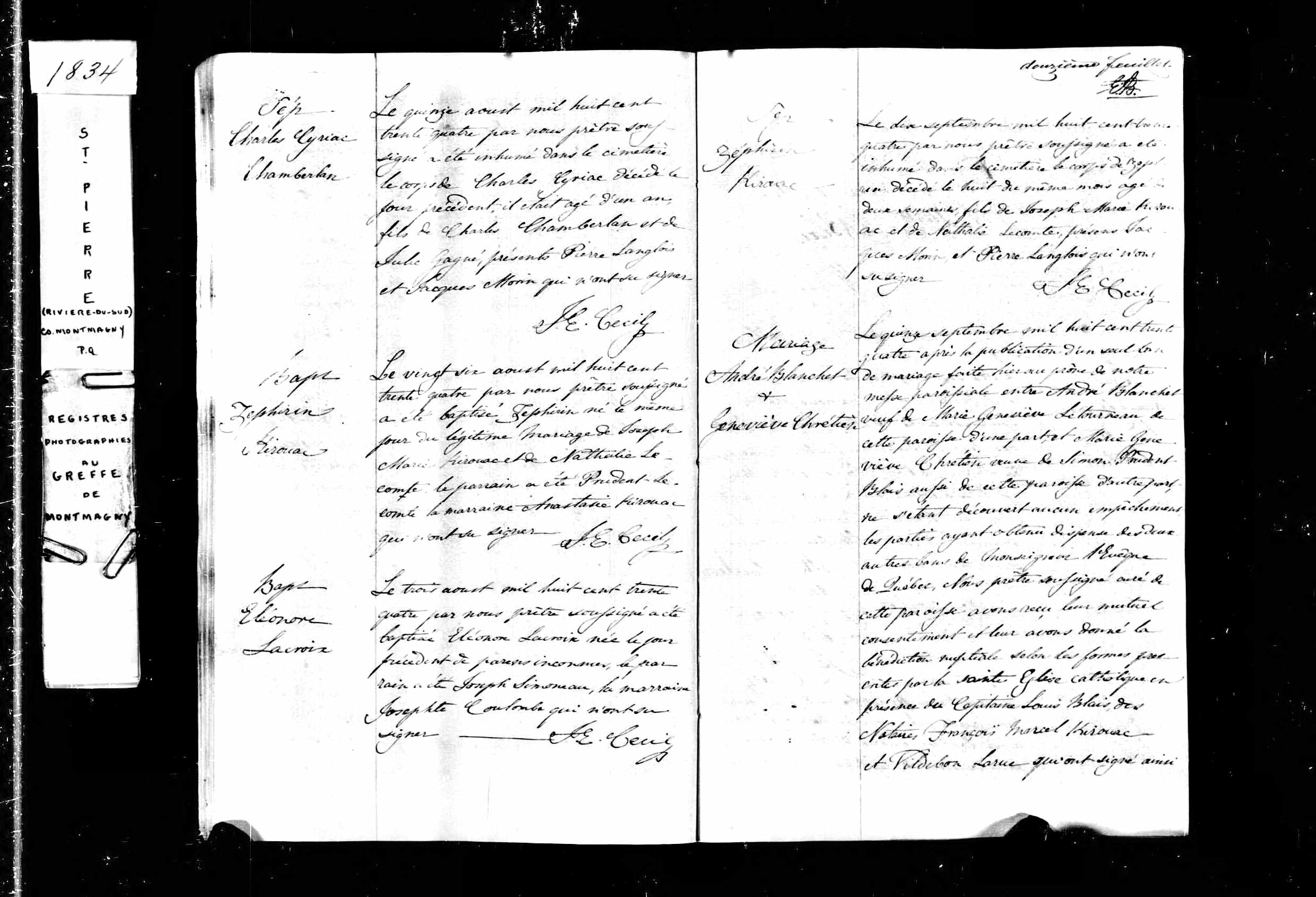 Acte de sépulture